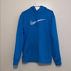 Blue nike swoosh therma-fit hoodie